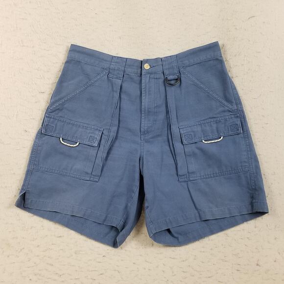 Columbia PFG Shorts Mens Medium Blue Cotton Fishing Cargo Utility D-Ring FM8000 - Picture 1 of 15